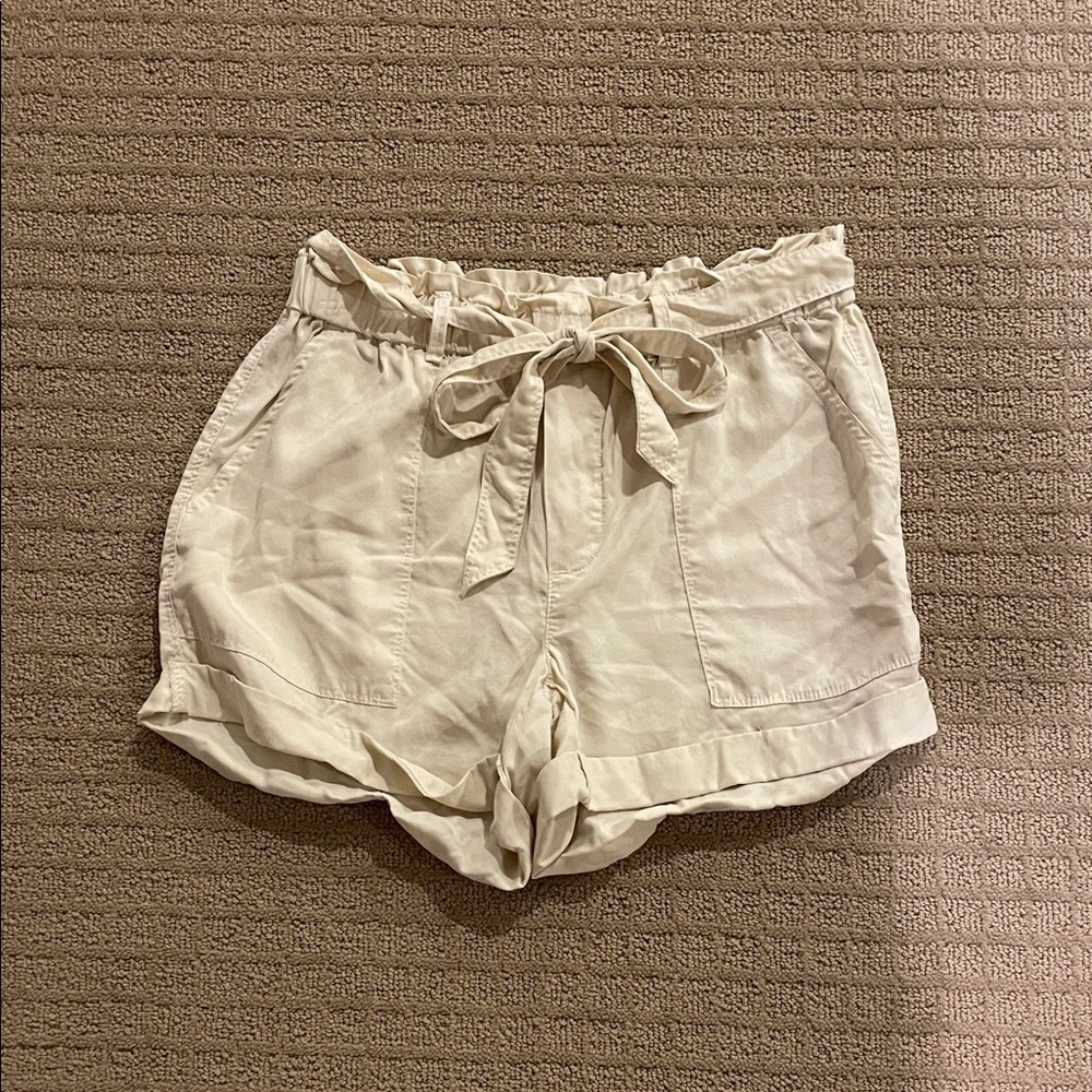 Aerie High Waist Cream Shorts